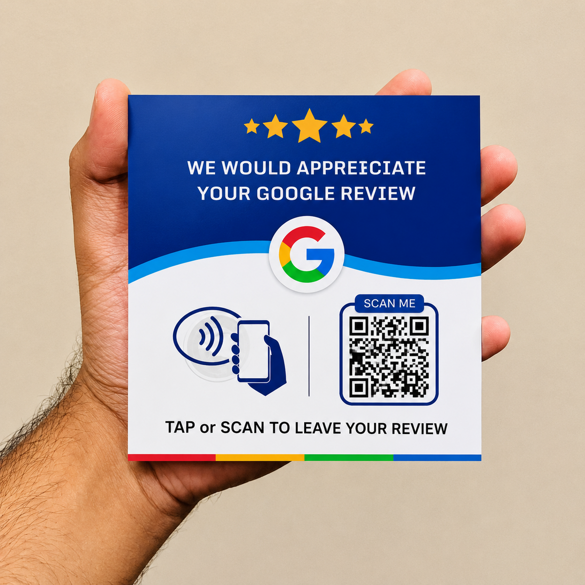 Personalized Google Review Card – Custom Name & Design | QR Code Review Card